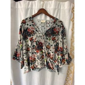 Burn out velvet floral top